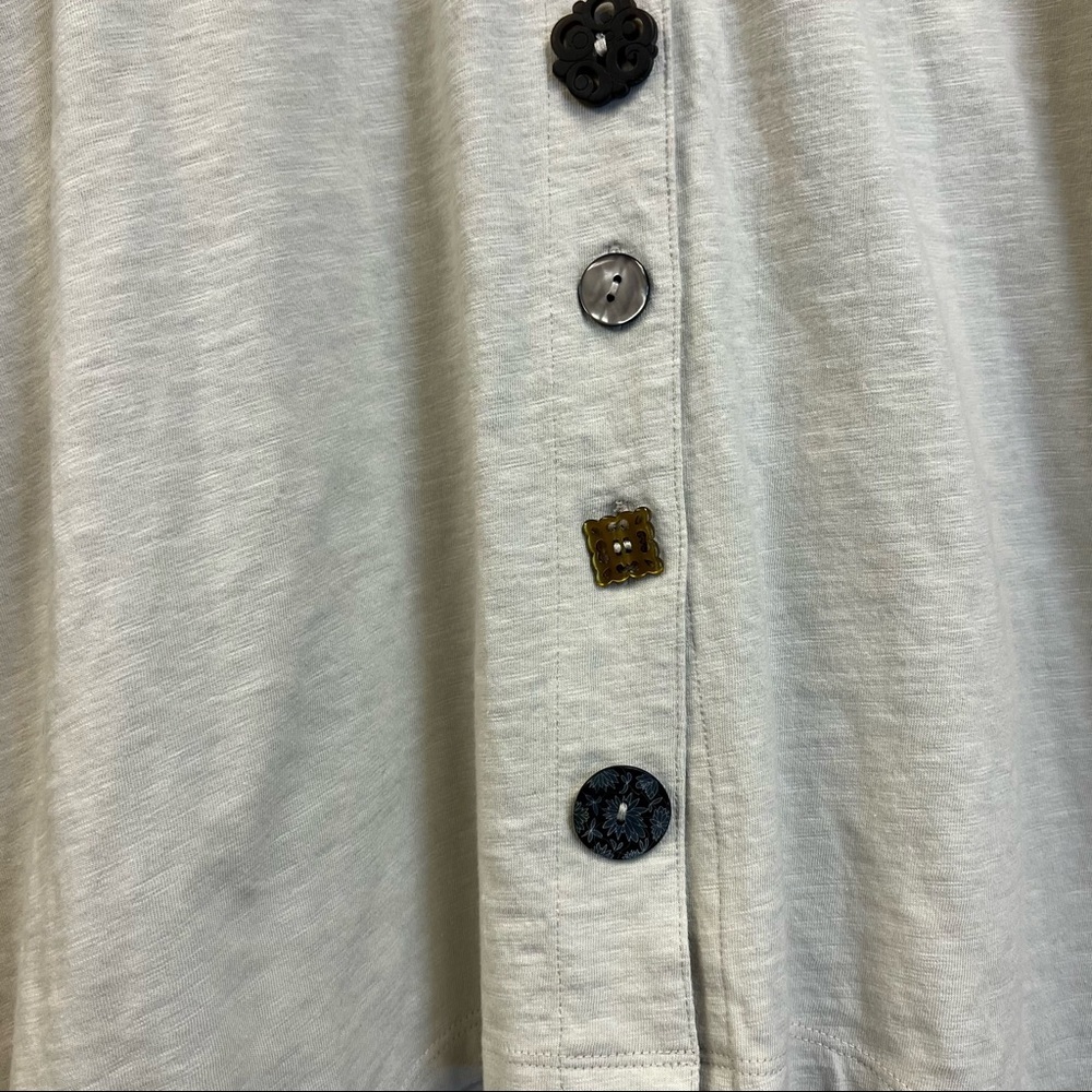 Soft surroundings Danielle button up tunic long sleeve cotton collared top small - Picture 5 of 11